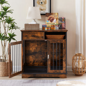 Furniture Dog crate, indoor pet crate end tables, decorative wooden kennels with removable trays