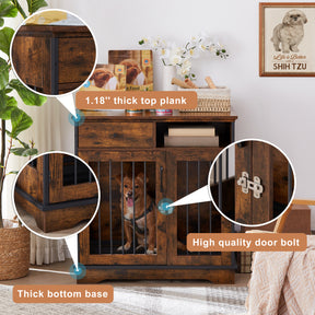 Furniture Dog crate, indoor pet crate end tables, decorative wooden kennels with removable trays