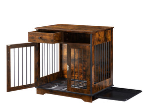 Furniture Dog crate, indoor pet crate end tables, decorative wooden kennels with removable trays