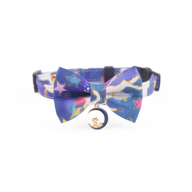 Cat On The Moon Starry Collar Bowtie