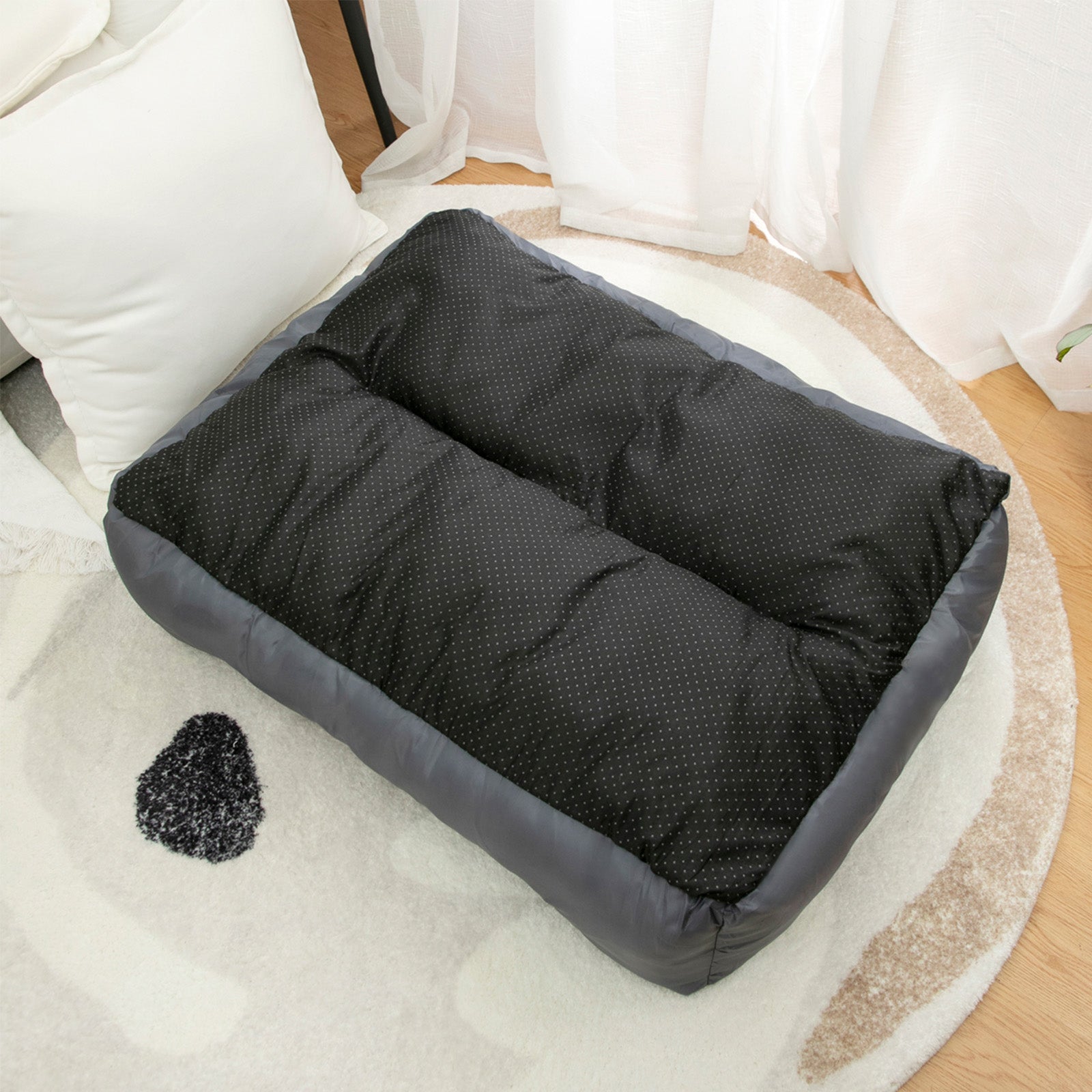 Plush Cat and Puppy Bed