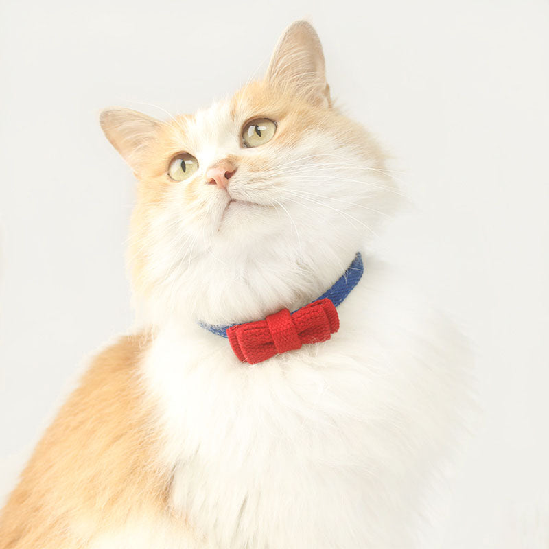 Colorful Canvas Cat Collar Bowtie