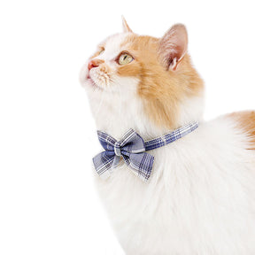 Uniform Plaid Cat Collar Bowtie