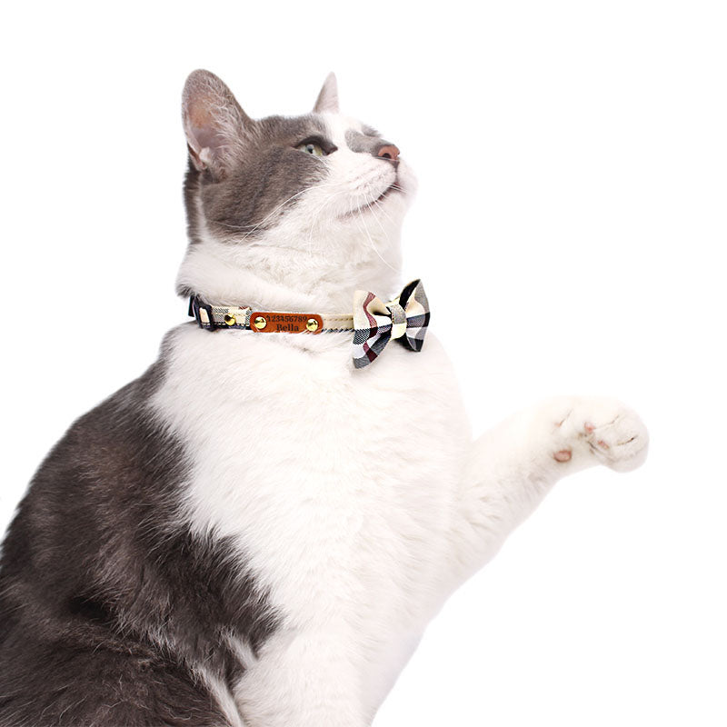 Brit classic checkered cat bow tie