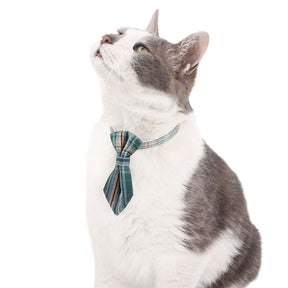 Uniform Plaid Cat Collar Bowtie