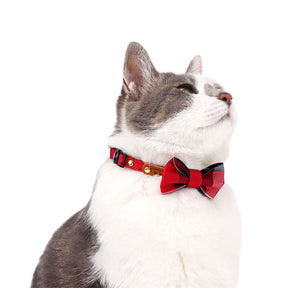 Brit classic checkered cat bow tie