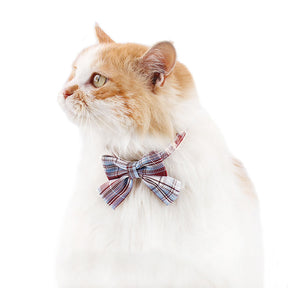 Uniform Plaid Cat Collar Bowtie