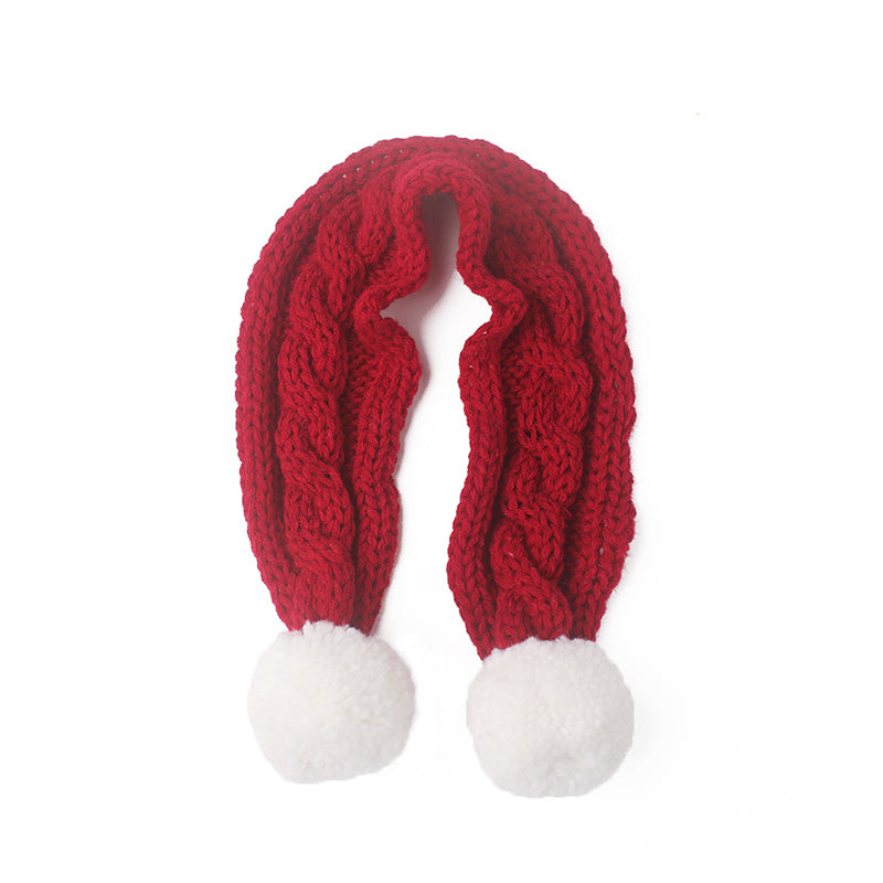 Three-color Wool Knitted Scarf