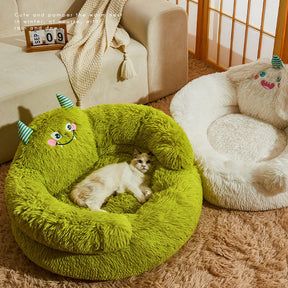 Plush Monster Hugs Bed