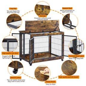 Furniture Dog Cage Crate with Double Doors