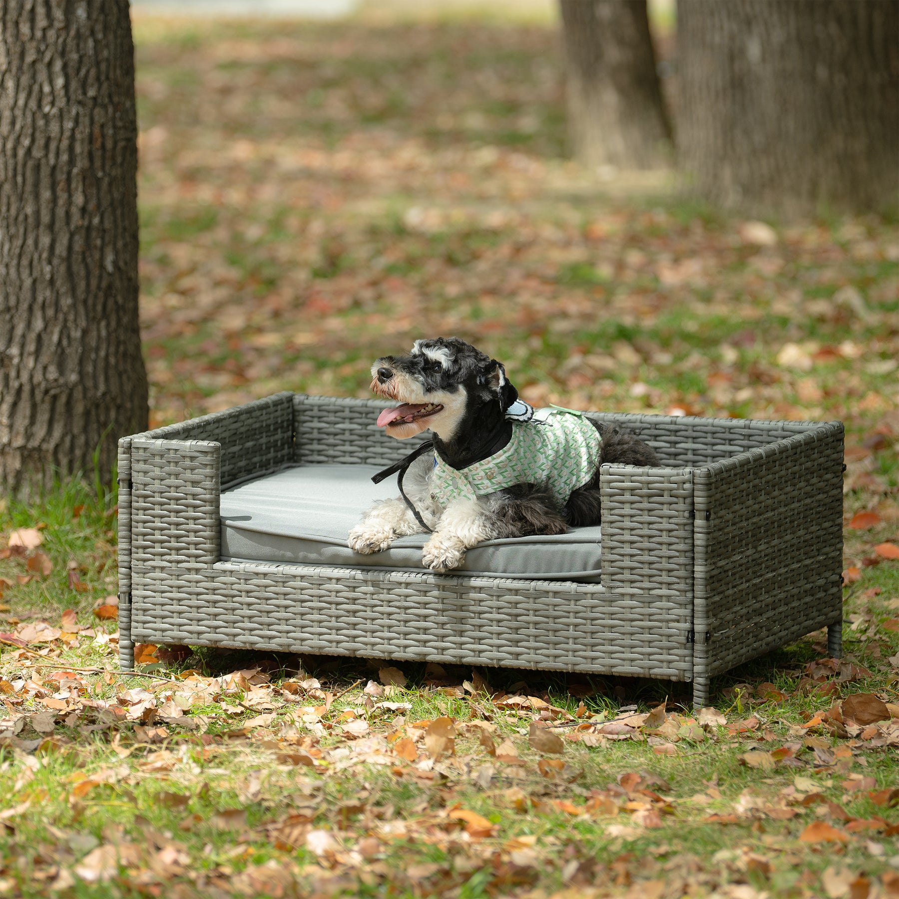 PE Rattan Dog Bed With Cushion