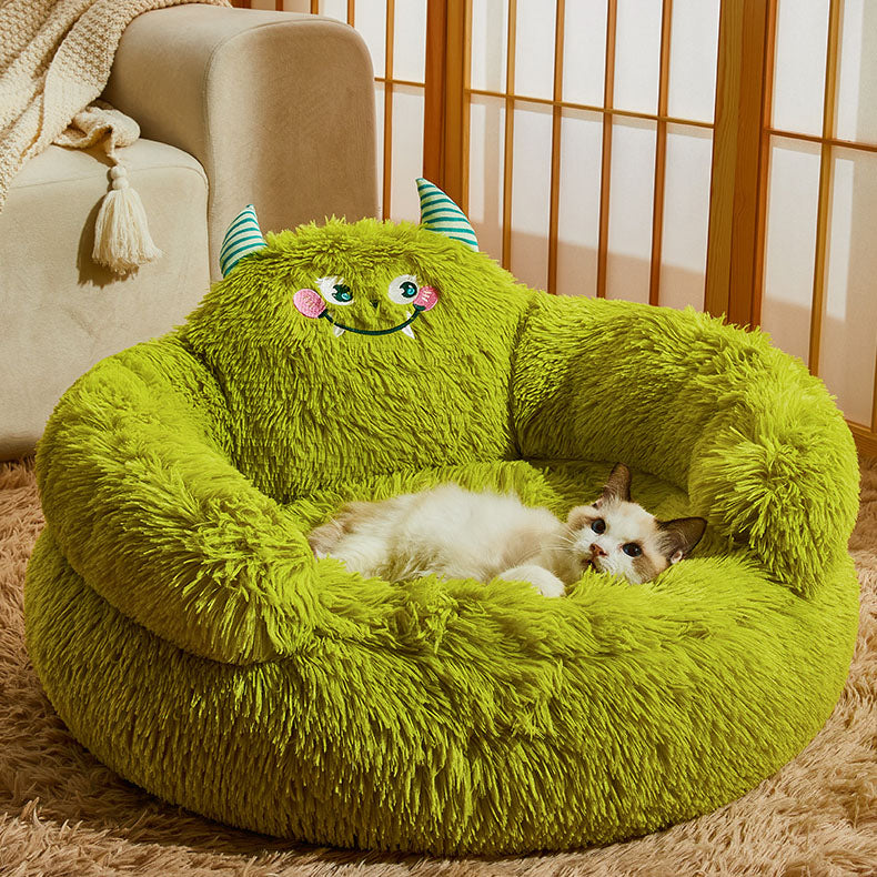 Plush Monster Hugs Bed