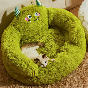 Plush Monster Hugs Bed