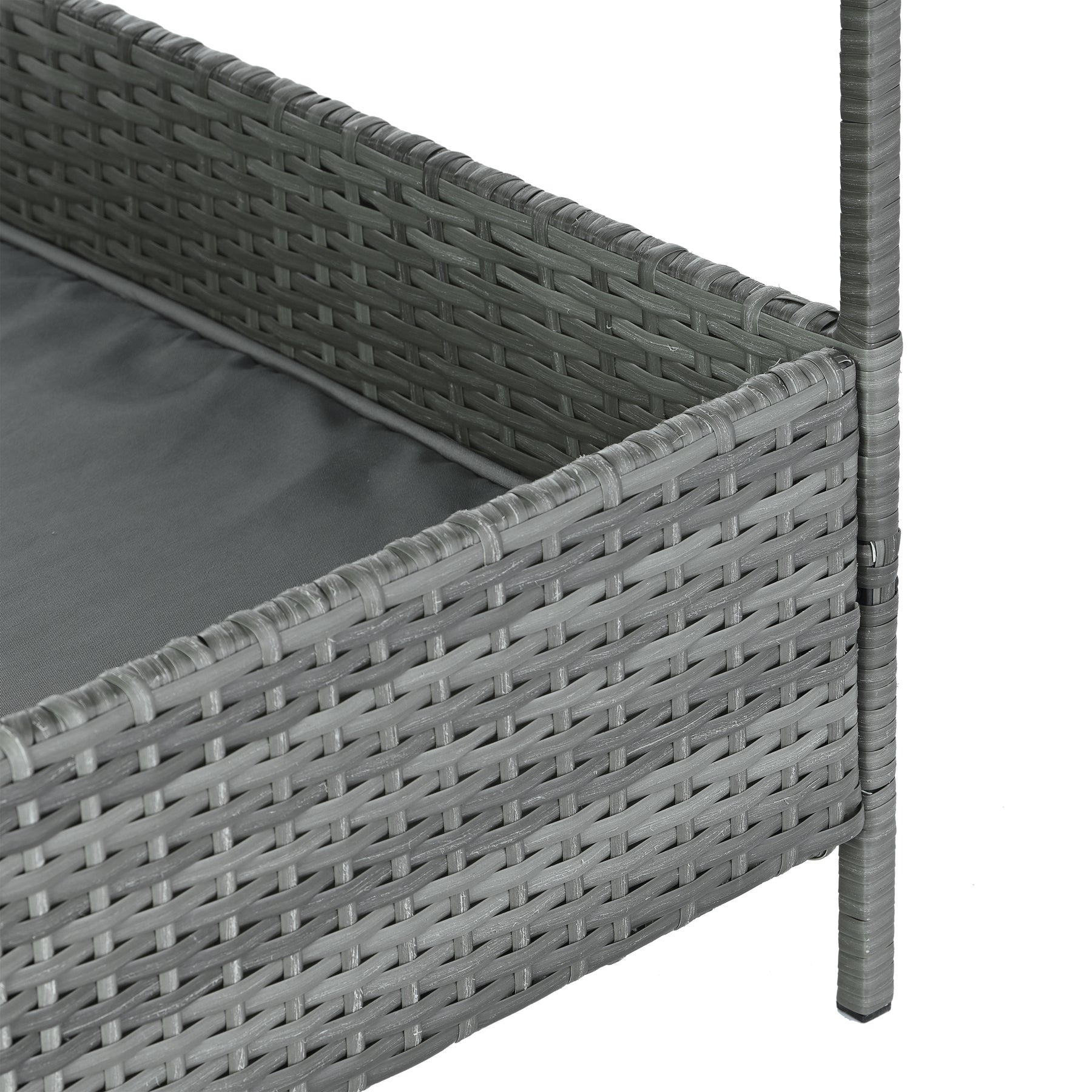 PE Rattan Dog Bed With Canopy