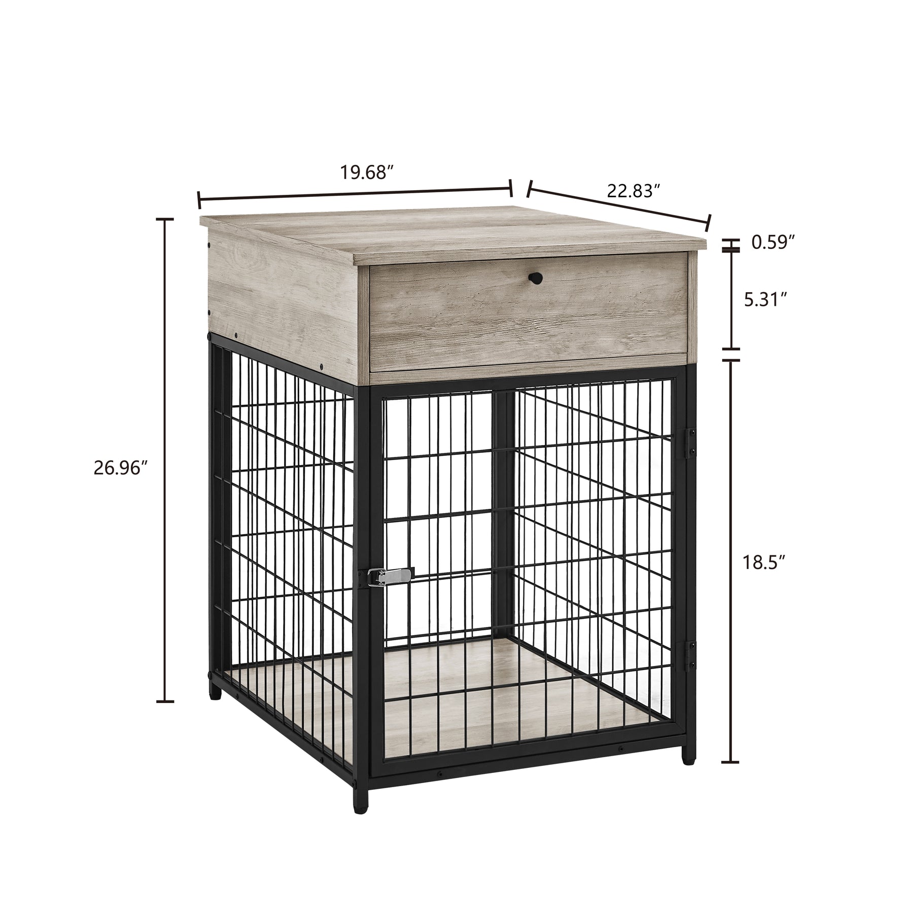 Furniture Style Wood Dog Crate End Table with Storage Console