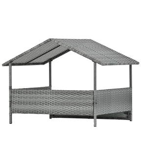 PE Rattan Dog Bed With Canopy