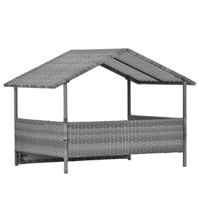 PE Rattan Dog Bed With Canopy