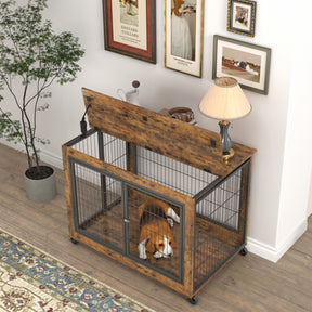 Furniture Dog Cage Crate with Double Doors