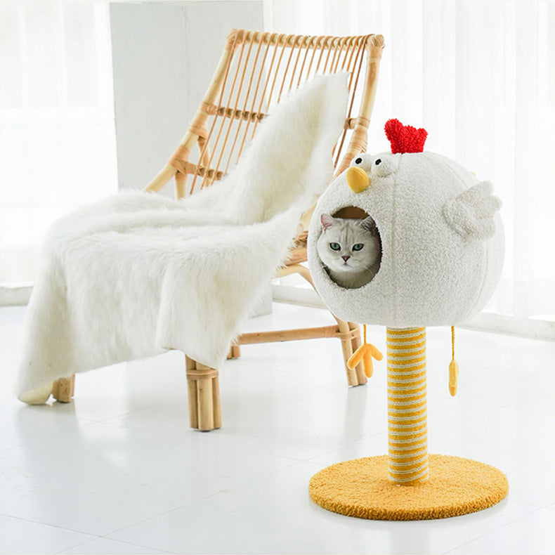 Chick Cluck Cat Condo White Cat Bed