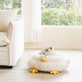 White Chick Cluck Cat Bed