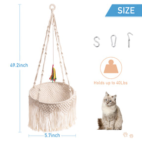 Boho Style Cotton Rope Braided Cat Hammock