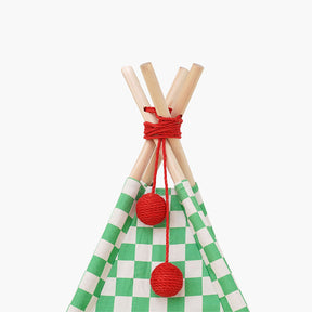 Green Lattice Cat Teepee Bed