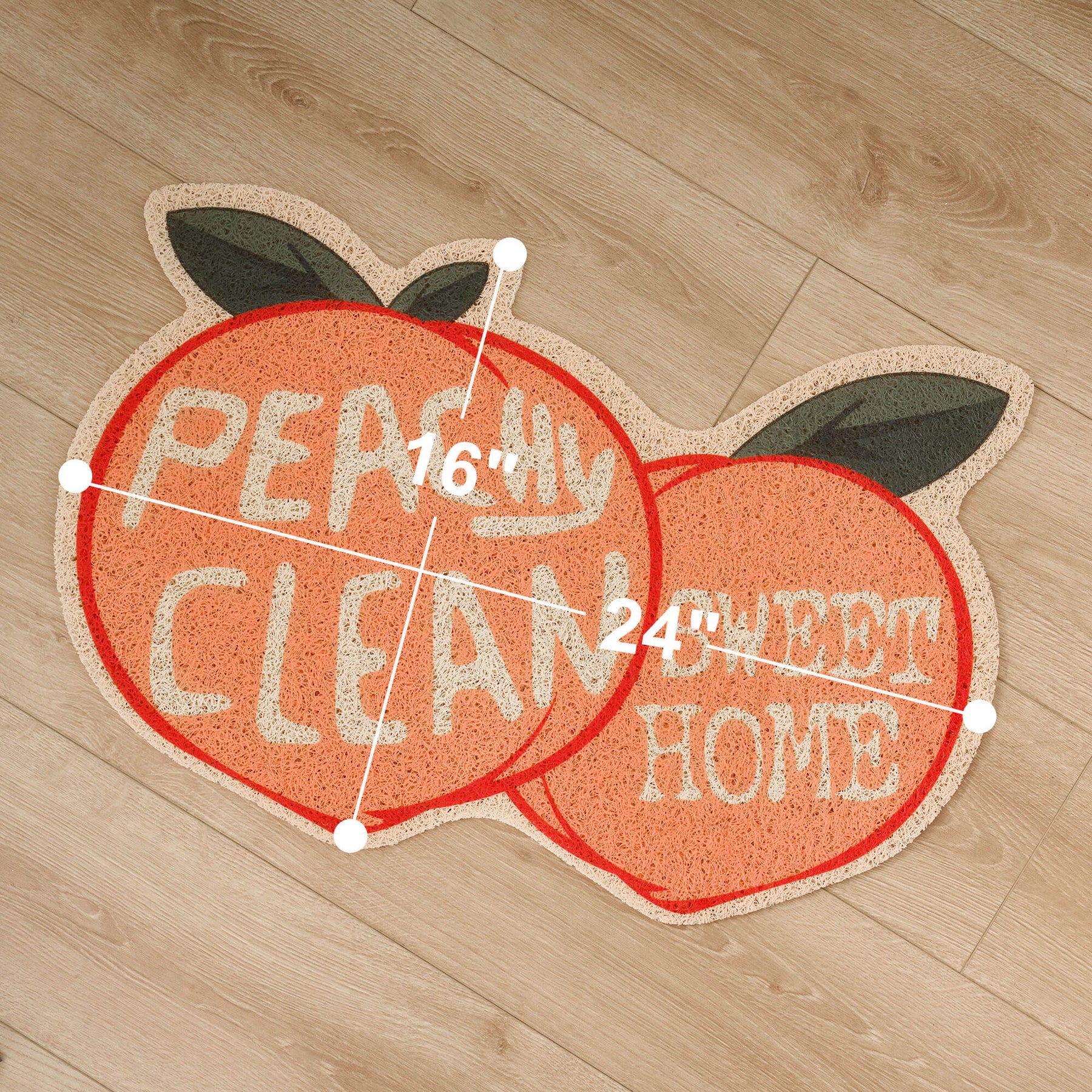 Peach Shaped Cat Litter Mat