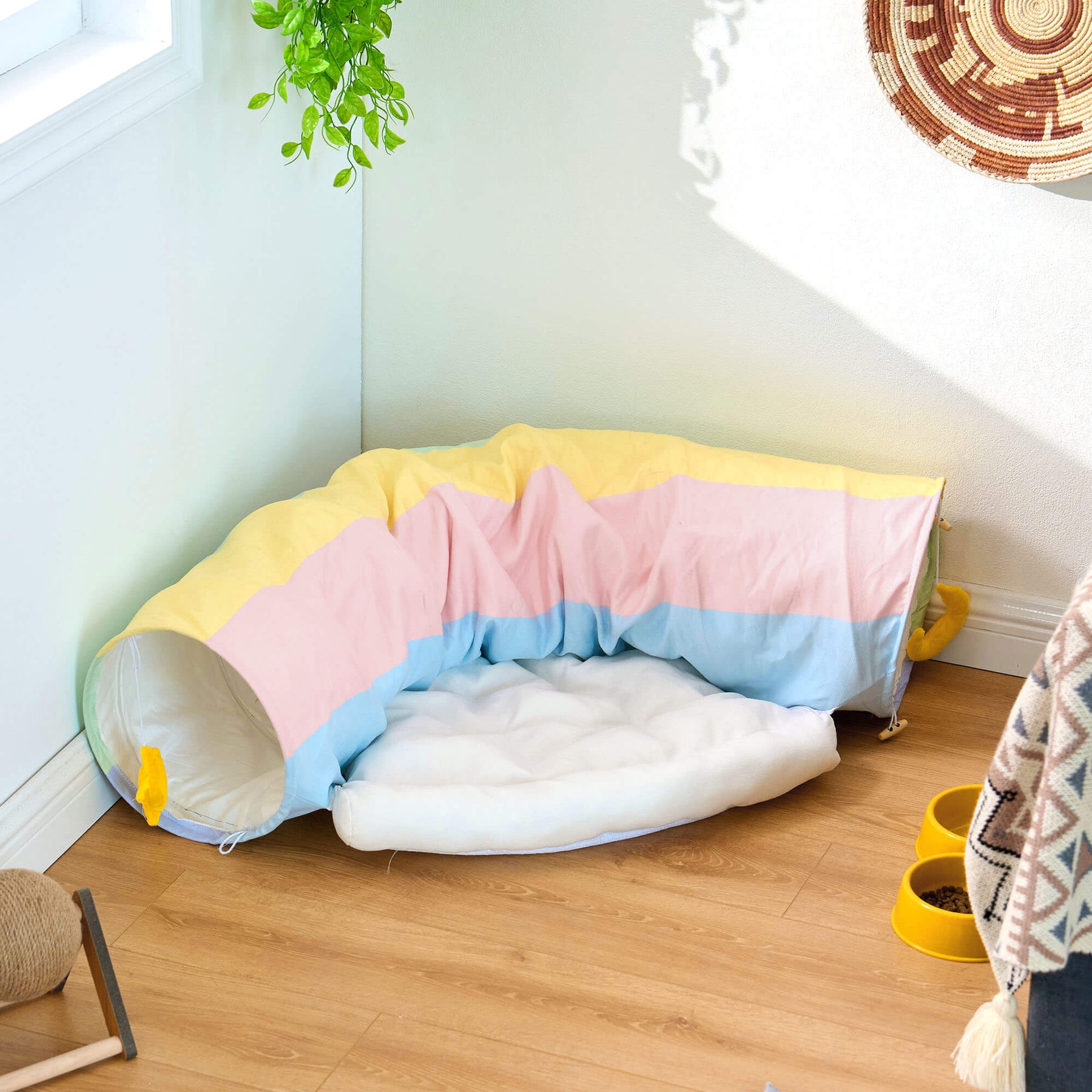 Rainbow Tunnel Cat Bed