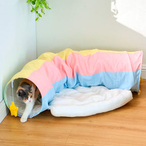 Rainbow Tunnel Cat Bed