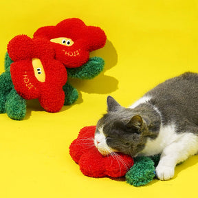 Red Flower Catnip Cat Toy