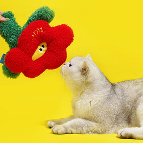 Red Flower Catnip Cat Toy