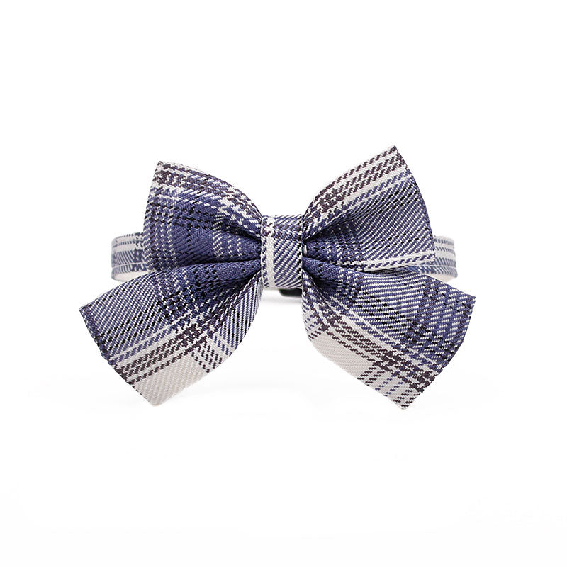 Uniform Plaid Cat Collar Bowtie