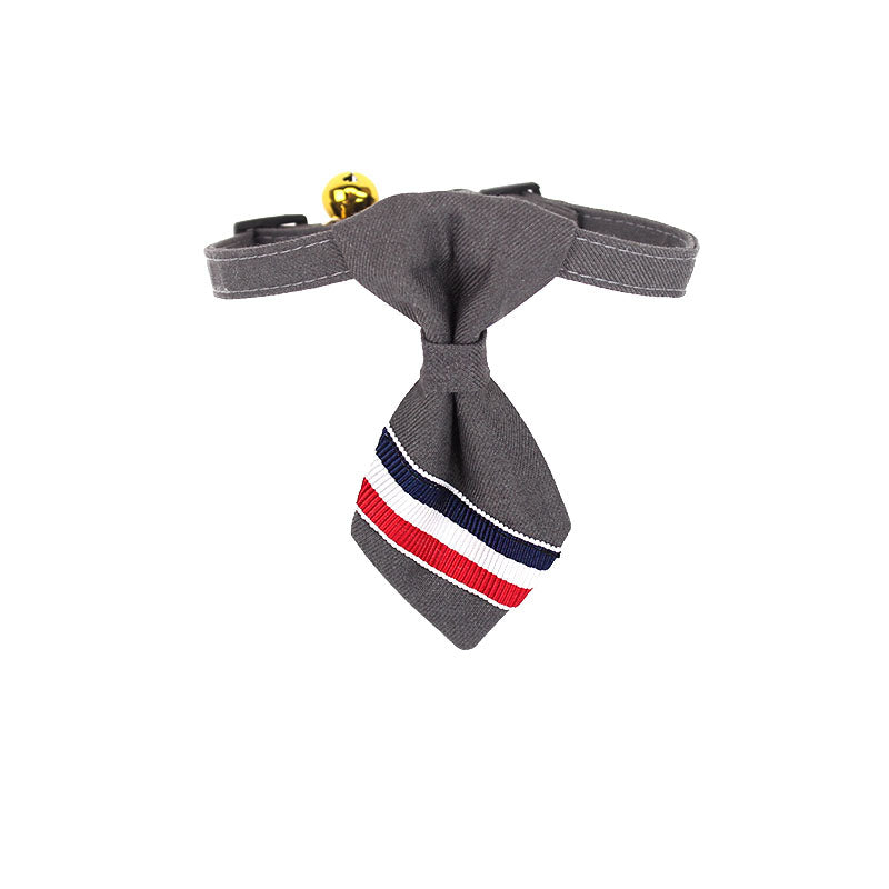 TR Cloth Striped Cat Collar Bowtie