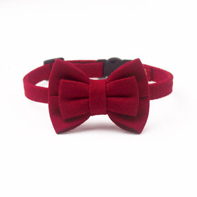 Twill Knit Fleece Cat Collar Bowtie