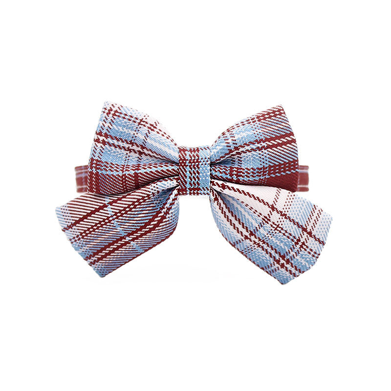 Uniform Plaid Cat Collar Bowtie