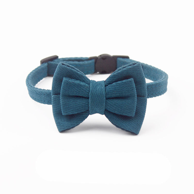 Twill Knit Fleece Cat Collar Bowtie