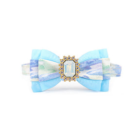 Tie-dye Cloth Rhinestone Cat Collar Bowtie