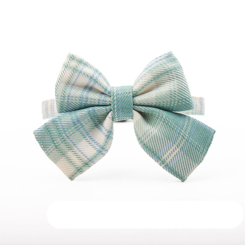 Uniform Plaid Cat Collar Bowtie