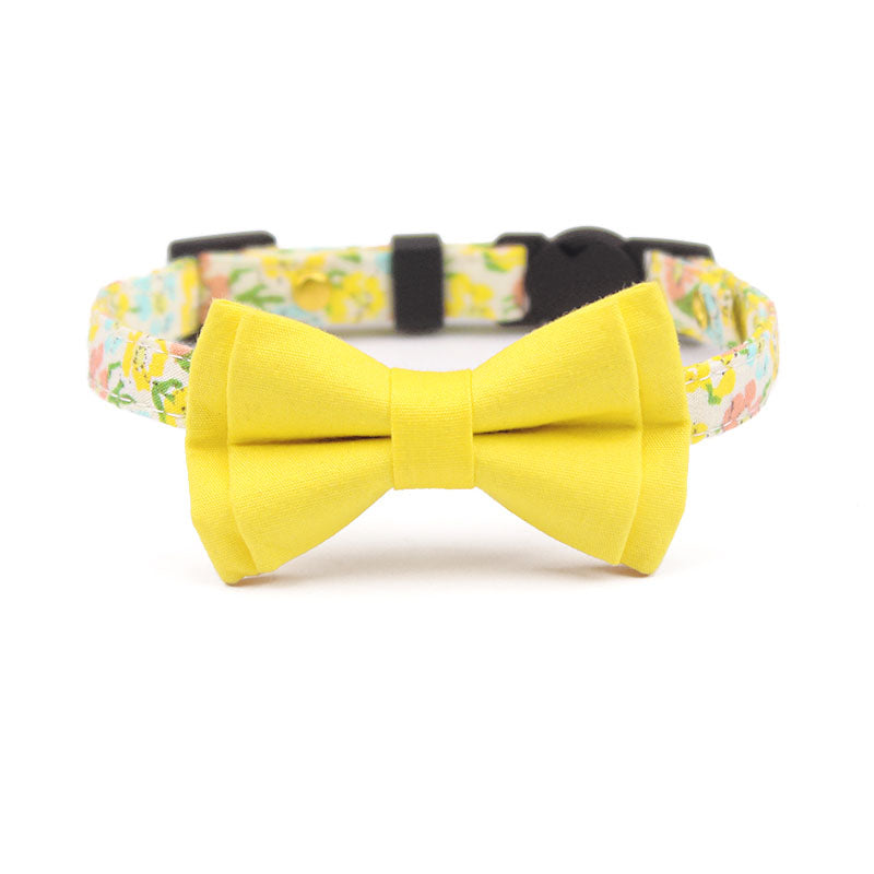 Color Print Striking Cat Collar Bowtie