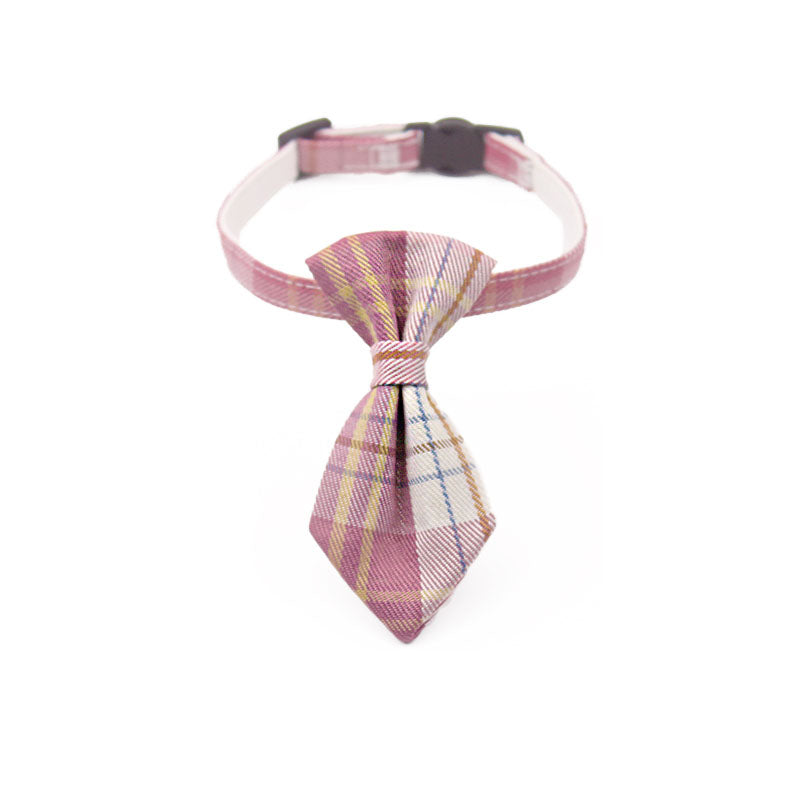 Uniform Plaid Cat Collar Bowtie