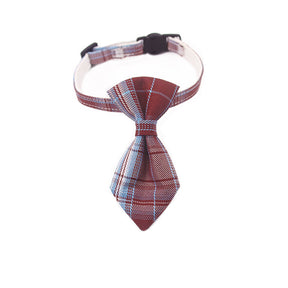 Uniform Plaid Cat Collar Bowtie