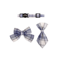 Uniform Plaid Cat Collar Bowtie