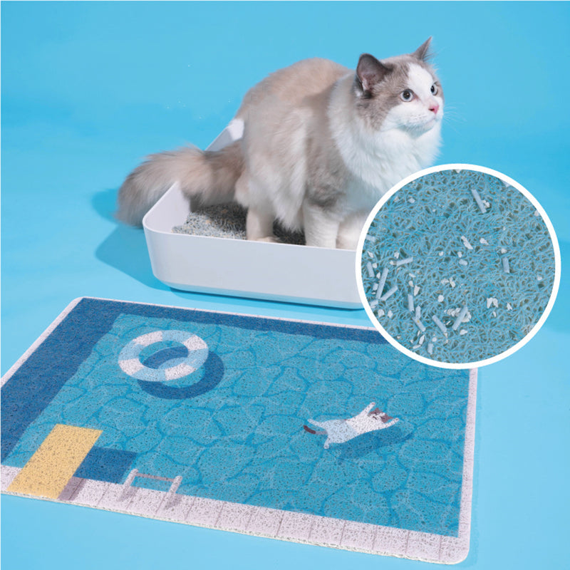 Summer Pool Cat Litter Mat