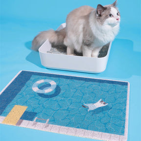 Summer Pool Cat Litter Mat