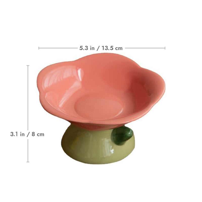 Tulip Ceramic Cat Bowl