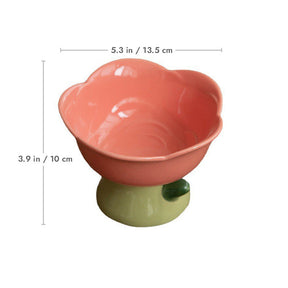 Tulip Ceramic Cat Bowl