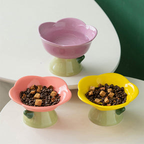 Tulip Ceramic Cat Bowl