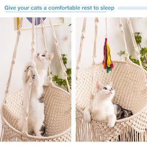 Boho Style Cotton Rope Braided Cat Hammock