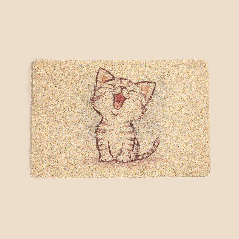 Cute Smile Cat Litter Mat