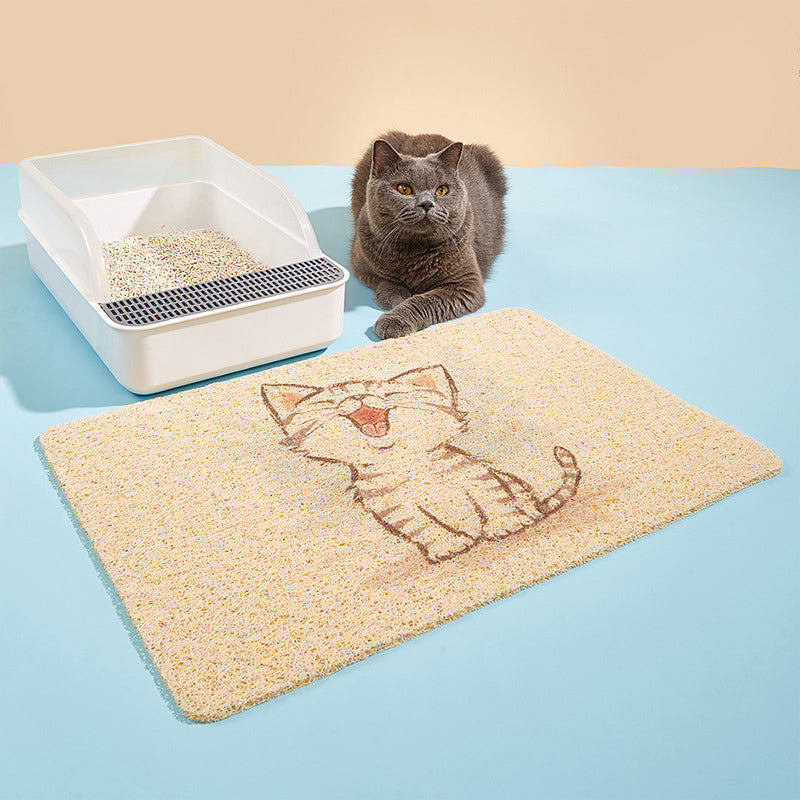 Cute Smile Cat Litter Mat